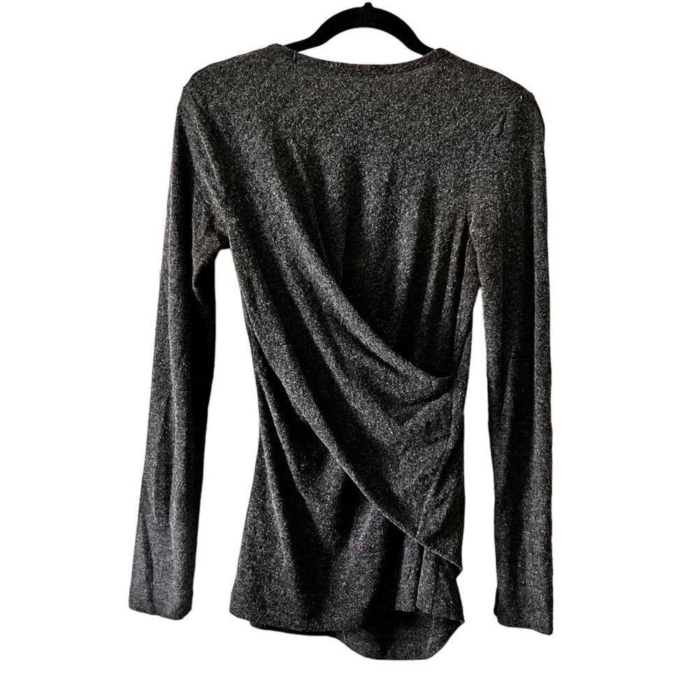 T Alexander wang gray heathered wrap top